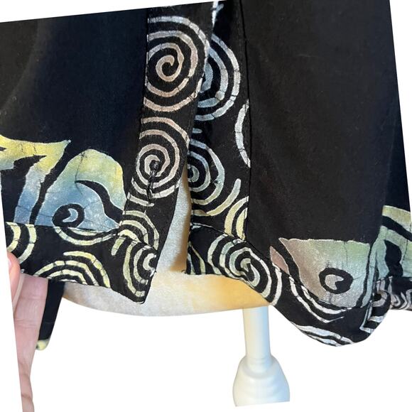 Meng Design Artsy Fish Design Boho Top Blouse Size Large Missing Button - Picture 3 of 11